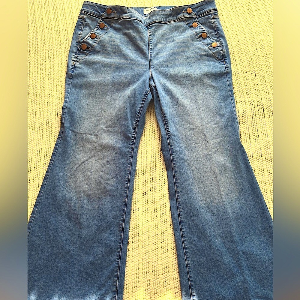 Lane Bryant Stretch Blue Flare Wide Leg Jeans